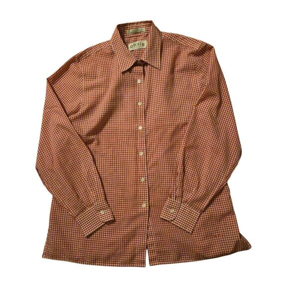 Orvis Gigham Women's Size 14 Red Button Down Shirt Country Prairie - Picture 1 of 7